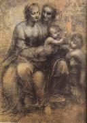 LEONARDO da Vinci Virgin and Child with St Anne and St John the Baptist (mk08) France oil painting artist